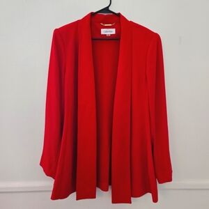 Calvin Klein Vibrant Red Open Blazer